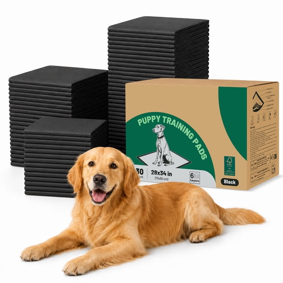Nomipaw Pee Pads for Dogs - 28 x 34 inchs - 30 Count - Activated carbon - Leak-Proof & Odor-Control - Full Edge Wrapping Pad