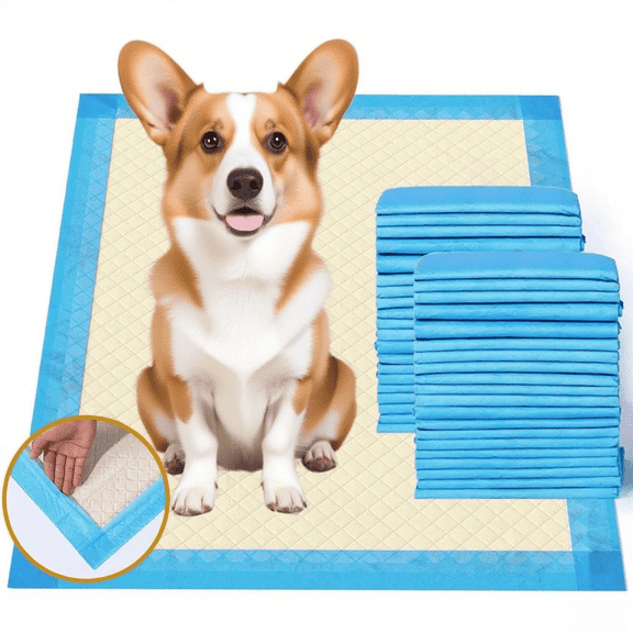 Nomipaw Pee Pads for Dogs - 28 x 34 Inchs - 30 Count Full Edge Wrapping Doggie Pads Pet Supplies for Puppies Leak-Proof Odor-Control