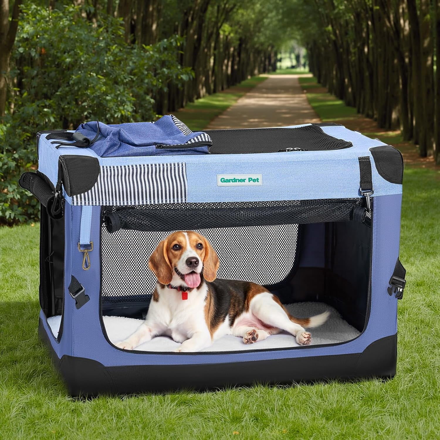 Gardner Pet Soft Collapsible Dog Crate - 30 Inch Portable Travel Dog ...