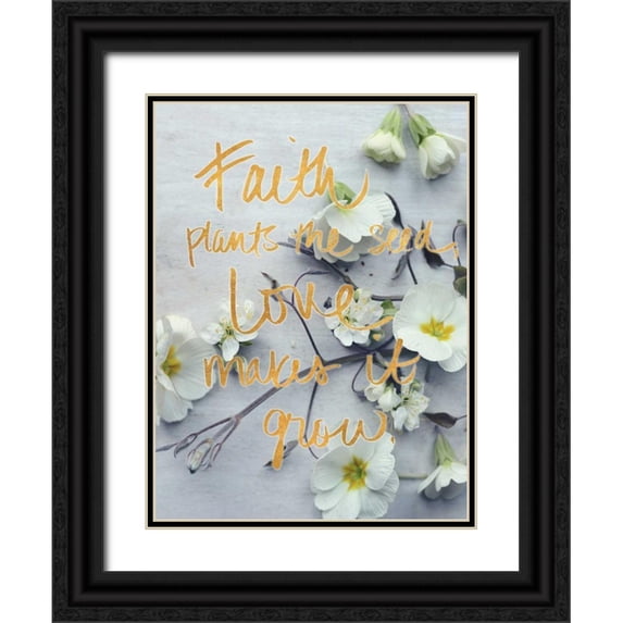 Gardner, Sarah 12x14 Black Ornate Wood Framed with Double Matting Museum Art Print Titled - Faith Plants the Seed