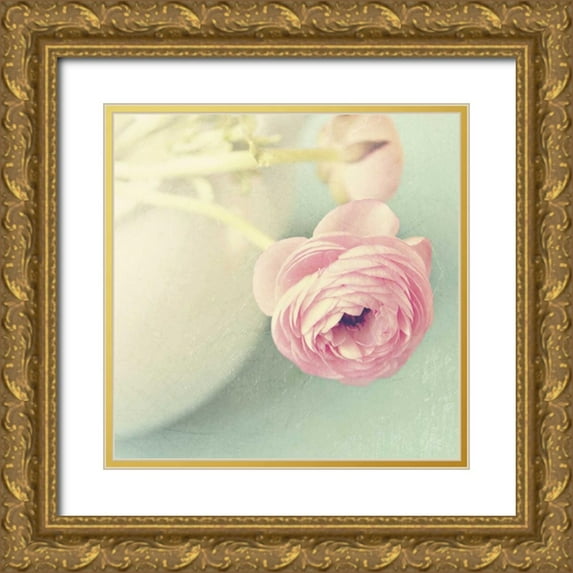 Gardner, Sarah 20x20 Gold Ornate Wood Framed with Double Matting Museum Art Print Titled - Vintage Pink Peony I