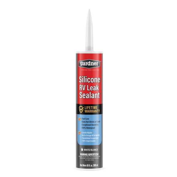 Gardner Silicone RV Leak Sealant 10-oz Waterproof Roof Sealant, White