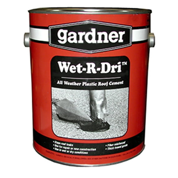 GARDNER-GIBSON GIDDS-441041 0371-GA Gardner Wet-R-Dri All Weather Plastic Roof Cement, 1 Gallon-441041, Black