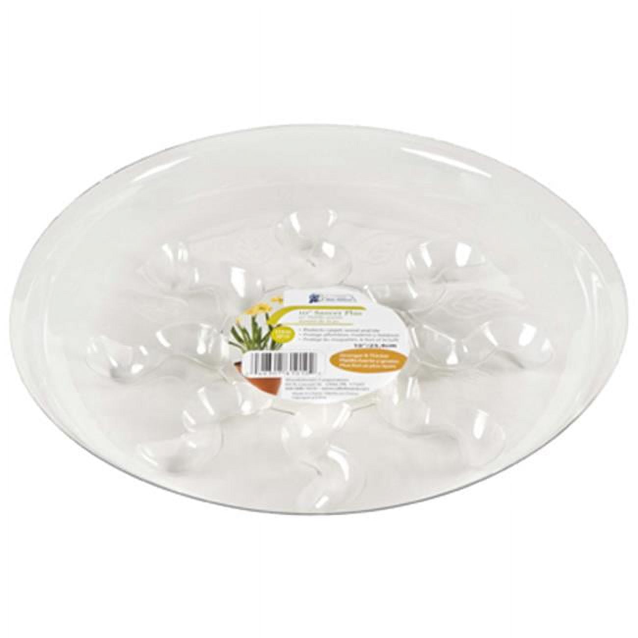 Gardener's Blue Ribbon Clear Round Vinyl Plant Saucer, 8-inch
