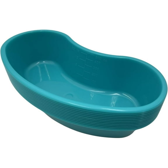 Garduated 500 ml Kidney Shaped Plastic Emesis Basins, Blue (Pack of 12)