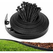 Gardzen 1.5" x20' Landscape Edging Kit, Garden Edging Coil Comes with 22 Pcs Spikes, No Dig Lawn Border Design