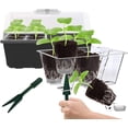 thumbnail image 1 of Gardzen 10 Pack Push-Up Seed Starting Tray, Pop Up Plant Germination Trays, Starter Kit with Adjustable Humidity Vented Dome, 6.6" x 4.5", Total 120-Cell, Clear, 1 of 4