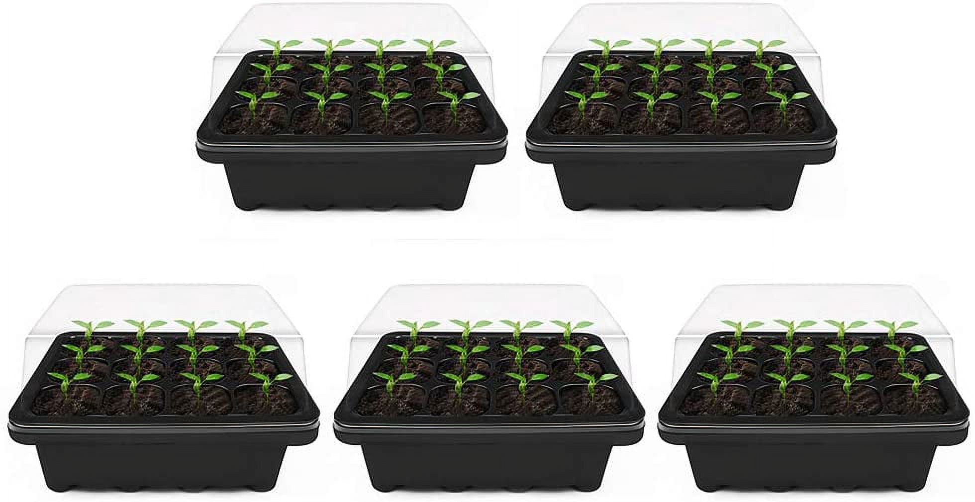 Gardzen 10-Set Garden Propagator Set, Seed Tray Kits With 400 Cell Seed Starter Tray With Dome And Base 15 X 9 40 Cell Per Tray C9