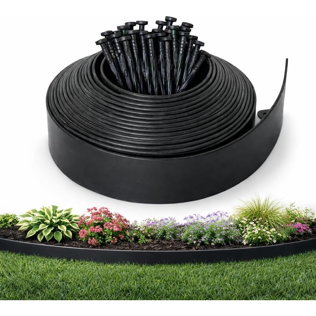 Digging Tree Rings Gardzen Landscape Edging Kit, 40-Foot Long, 3-Inch Tall, No Dig Garden ...