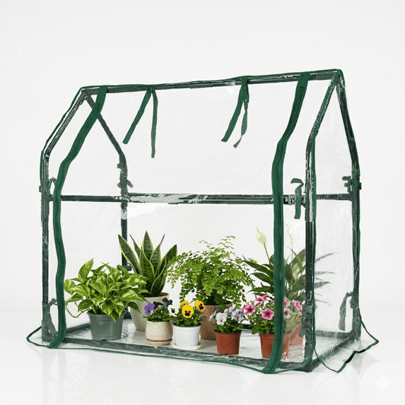 Gardzen Mini Greenhouse 36" x 19" x 33", Portable Small Greenhouse with Zippered Door for Seed Starting, Seedlings and Winter Protection