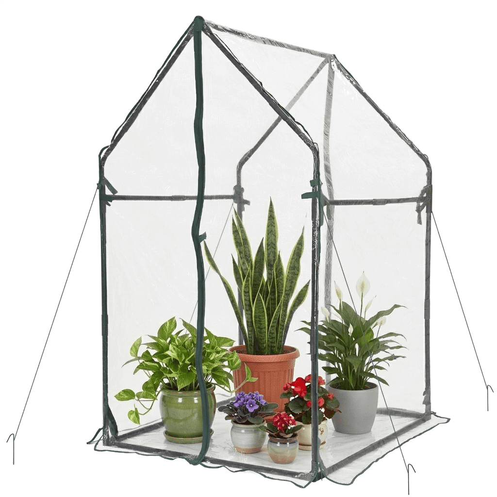 Gardzen Mini Greenhouse 36" x 36" x 60", Portable Small Greenhouse with Zippered Door for Seed Starting, Seedlings and Winter Protection