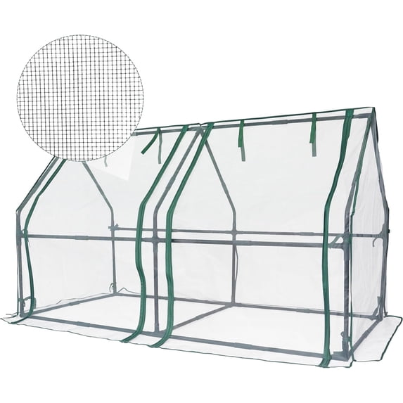 Gardzen Mini Greenhouse with Garden Netting Cover, Mesh Plant Protector for Plants 71.7”(L) x36.2”(W) x42.5”(H)