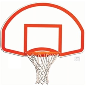 Gared Sports 1266B 35 x 54 in. Rear Mount Steel Fan Shape Backboard with Target & Border for 66T, 266 & 6600 Rims