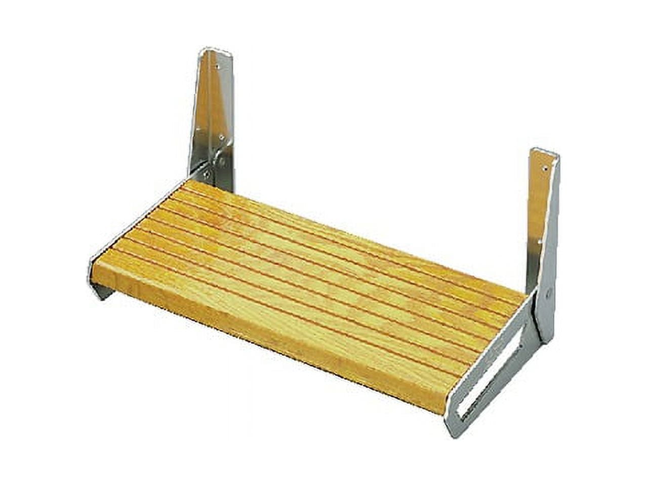 Garelick 15" Oak and Aluminum Folding Footrest