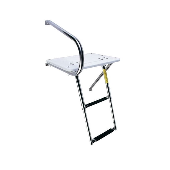 Garelick EEz-In Transom Platform with 2-Step Telescoping Ladder for Boats with Outboard Motors
