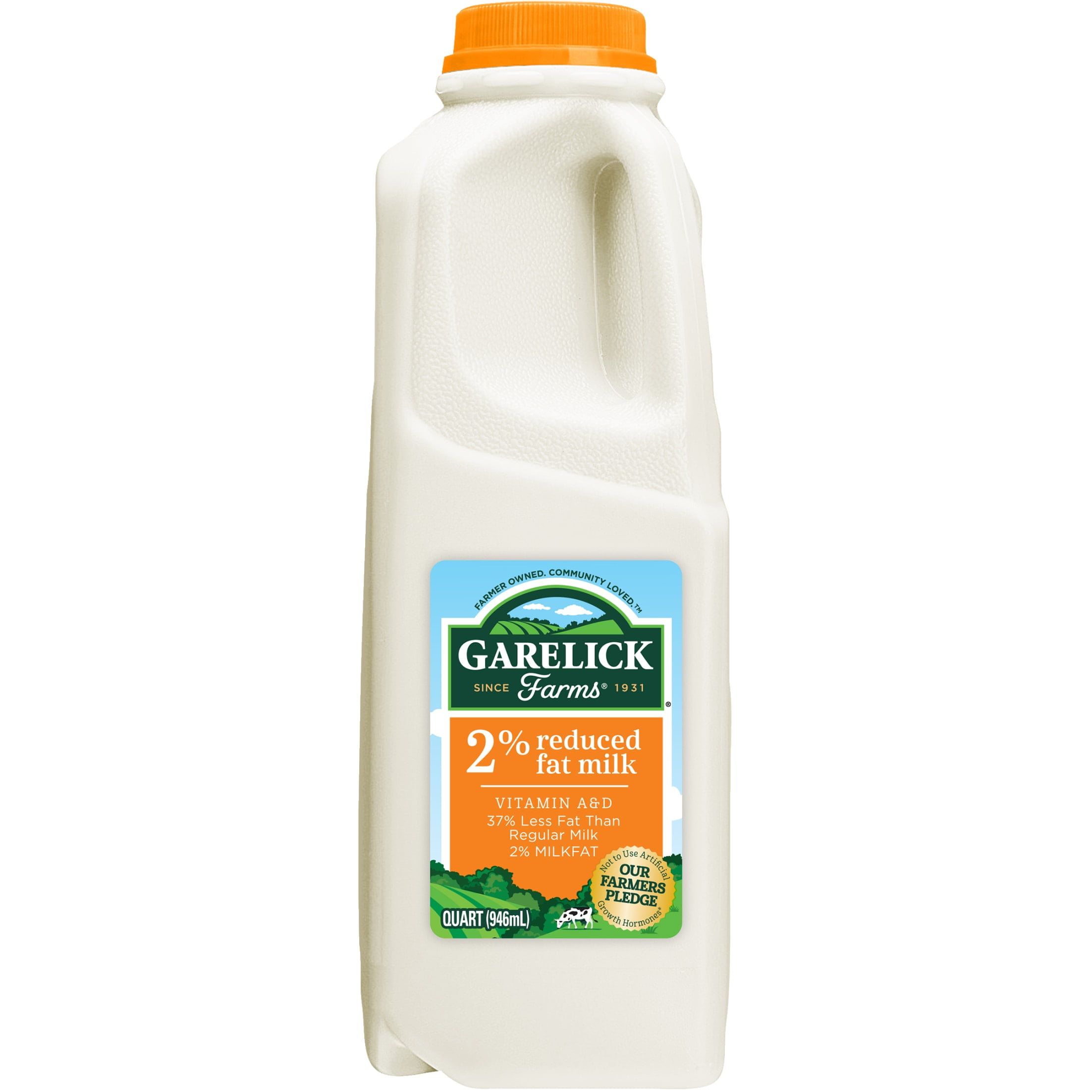 Garelick Farms 2% Reduced Fat Milk with Vitamin A and D, Milk Quart - 1 Jug