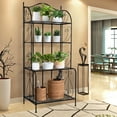 thumbnail image 1 of Garfans 4-Tier Metal Plant Stand Indoor and Outdoor Flower Rack Metal Shelf Multifunctional Kitchen Baker's Rack Storage Shelving, 1 of 6