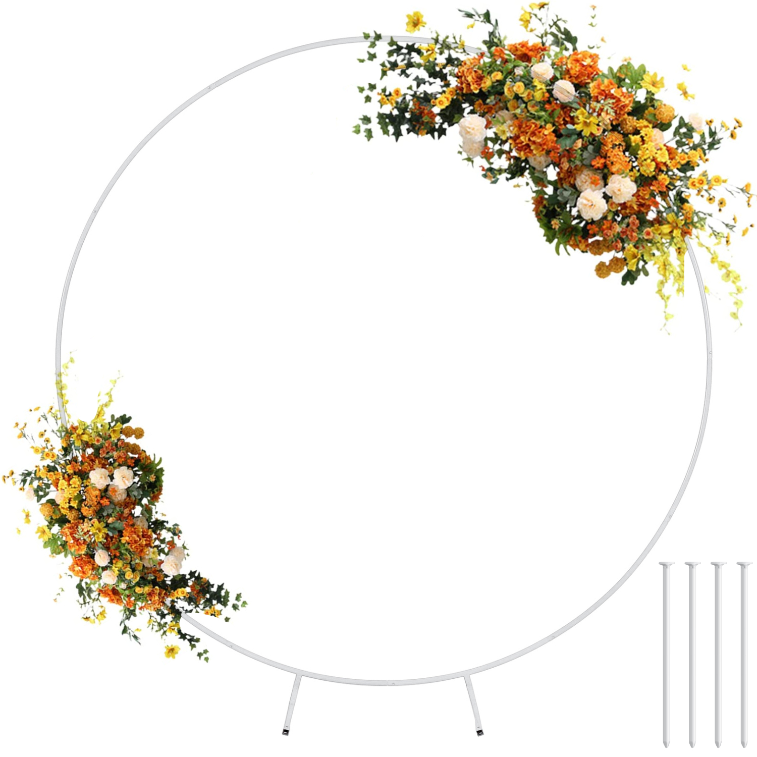 Garfans Wedding Arch Circle Balloon Arch Frame Round Backdrop Stand for ...
