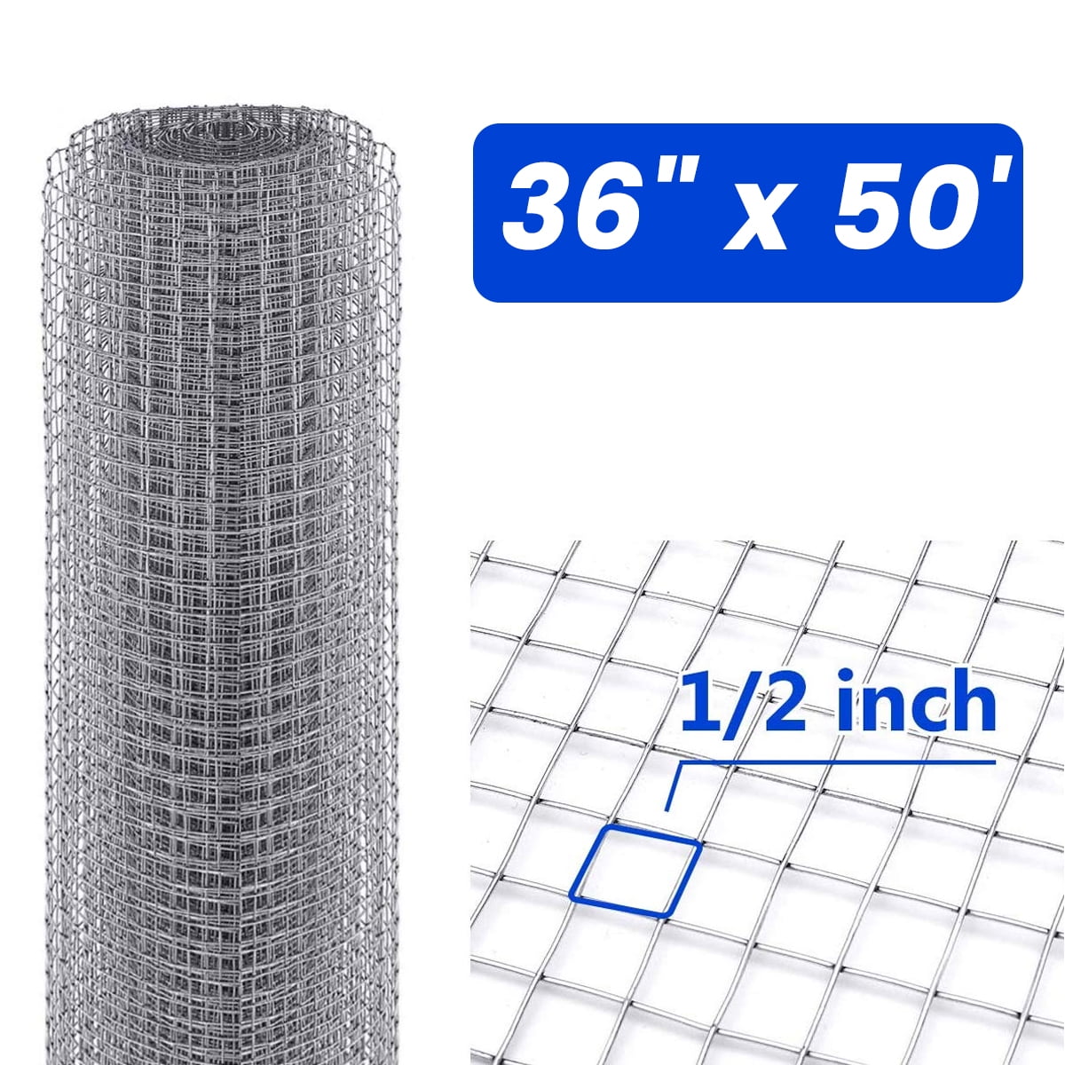 Garfans Hardware Cloth 1/2inch Chicken Wire Mesh, 36in x 50ft, 19 Gauge