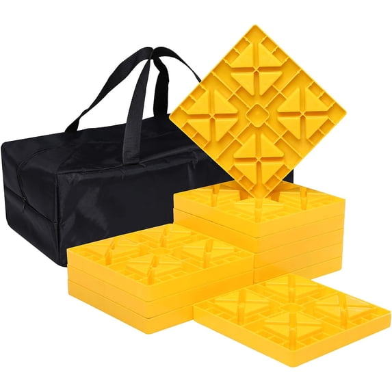 GarfatolRv Camper Leveling Blocks Ideal for Leveling Single and Dual Wheels, 10 Pack with Bag