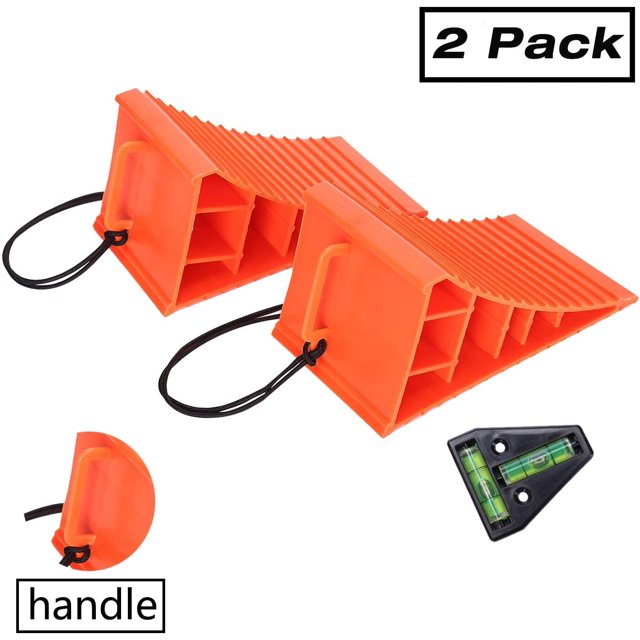 GarfatolRv RV Camper Large Wheel Chocks with Handle and Rope for Safety