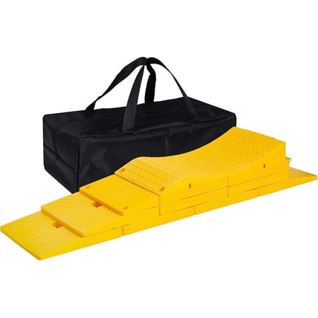 GarfatolRv RWH-XK-203 High Polyethylene RV Leveling Blocks with Slanted Ramps - Yellow 11 Packs
