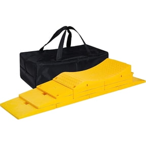 GarfatolRv RWH-XK-203 High Polyethylene RV Leveling Blocks with Slanted Ramps - Yellow 11 Packs