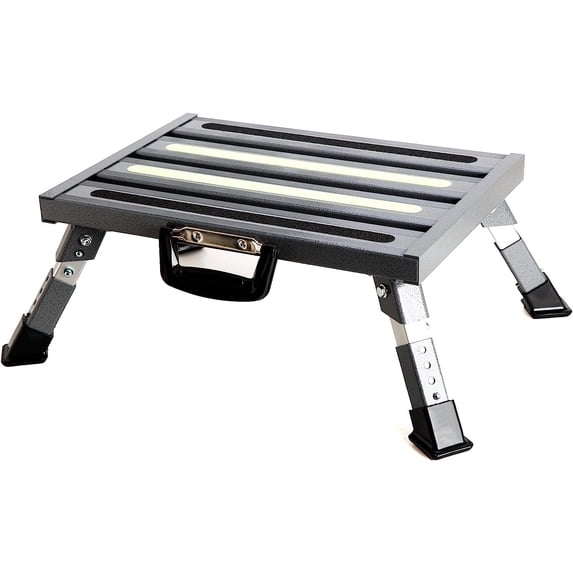 GarfatolRv Rv Steps, 4-Level Adjustable Height Folding Camper Steps, Supports Up to 1000 lbs