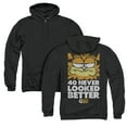 thumbnail image 1 of Garfield 40 Looks (Back Print) Adult Zipper Hoodie Sweatshirt Black, 1 of 3