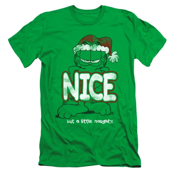 Garfield A Little Naughty S/S Adult 30/1 T-Shirt Kelly Green