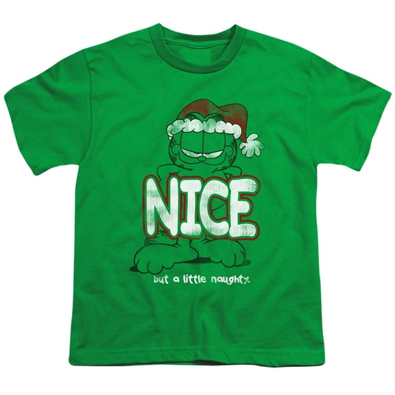 Garfield A Little Naughty S/S Youth 18/1 T-Shirt Kelly Green