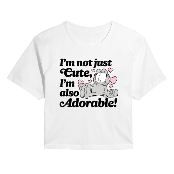Garfield - Adorable Nermal - Juniors Cropped Graphic T-Shirt