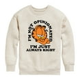 thumbnail image 1 of Garfield - Always Right - Toddler & Youth Crewneck Fleece Sweatshirt, 1 of 5