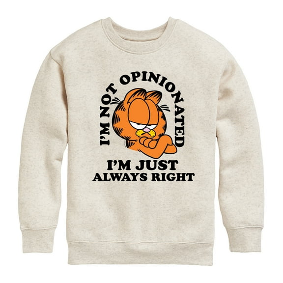 Garfield - Always Right - Toddler & Youth Crewneck Fleece Sweatshirt