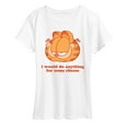 thumbnail image 1 of Garfield - Anything For Cheese - Women's Short Sleeve Graphic T-Shirt, 1 of 4