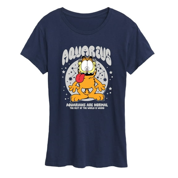 Garfield - Aquarius Garf Astrology - Womens Short Sleeve Graphic T-Shirt