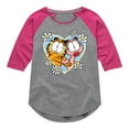 thumbnail image 1 of Garfield - Arlene Heart - Toddler & Youth Girls Raglan Graphic T-Shirt, 1 of 5