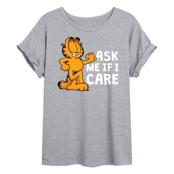 Garfield - Ask Me If I Care - Juniors Ideal Flowy Muscle T-Shirt