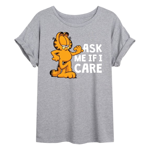 Garfield - Ask Me If I Care - Juniors Ideal Flowy Muscle T-Shirt