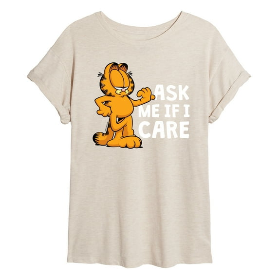 Garfield - Ask Me If I Care - Juniors Ideal Flowy Muscle T-Shirt