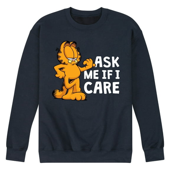 Garfield - Ask Me If I Care - Men's Crew Neck Fleece Pullover