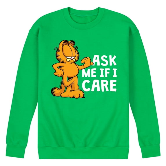 Garfield - Ask Me If I Care - Men's Crew Neck Fleece Pullover