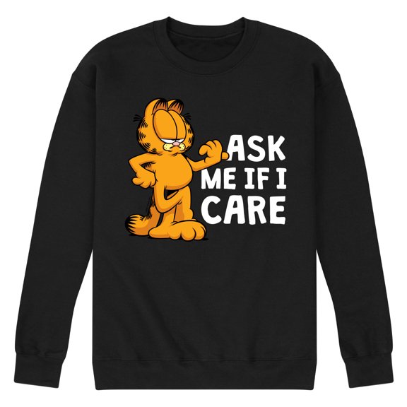 Garfield - Ask Me If I Care - Men's Crew Neck Fleece Pullover