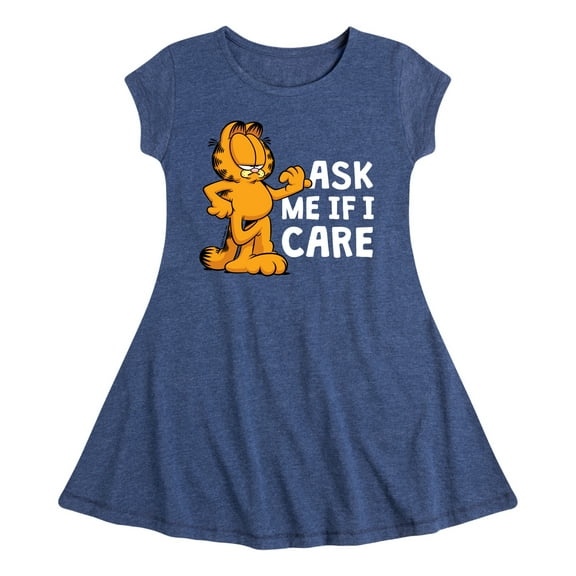 Garfield - Ask Me If I Care - Toddler And Youth Girls Fit And Flare Dress