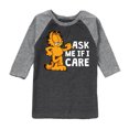 thumbnail image 1 of Garfield - Ask Me If I Care - Toddler And Youth Raglan Graphic T-Shirt, 1 of 4