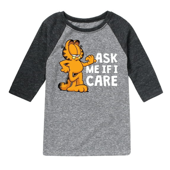 Garfield - Ask Me If I Care - Toddler And Youth Raglan Graphic T-Shirt