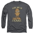 thumbnail image 1 of Garfield Ask Me Long Sleeve Adult 18/1 T-Shirt Charcoal, 1 of 1