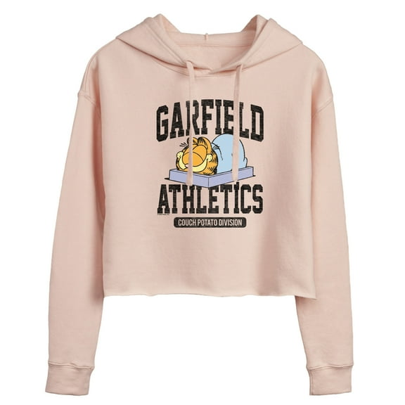 Garfield - Athletics Couch Potato Division - Juniors Cropped Pullover Hoodie
