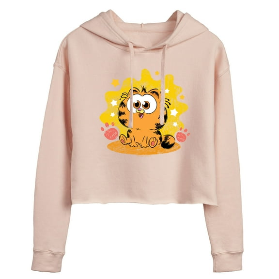 Garfield  - Baby Garfield Paws And Stars  - Juniors Cropped Pullover Hoodie