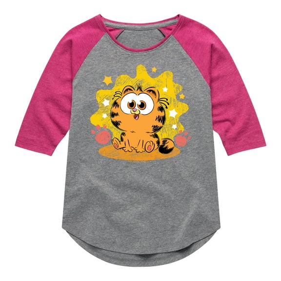 Garfield - Baby Garfield Paws And Stars - Toddler & Youth Girls Raglan Graphic T-Shirt